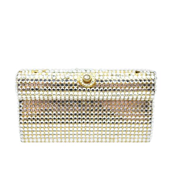 Rachel & Co Vintage Clutch Rhinestone Crystal Gold Tone Glittering Sparkle Bag - Picture 2 of 11